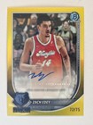 2025-26 Bowman Chrome Zach Edey Auto - Memphis Grizzlies Yellow /75