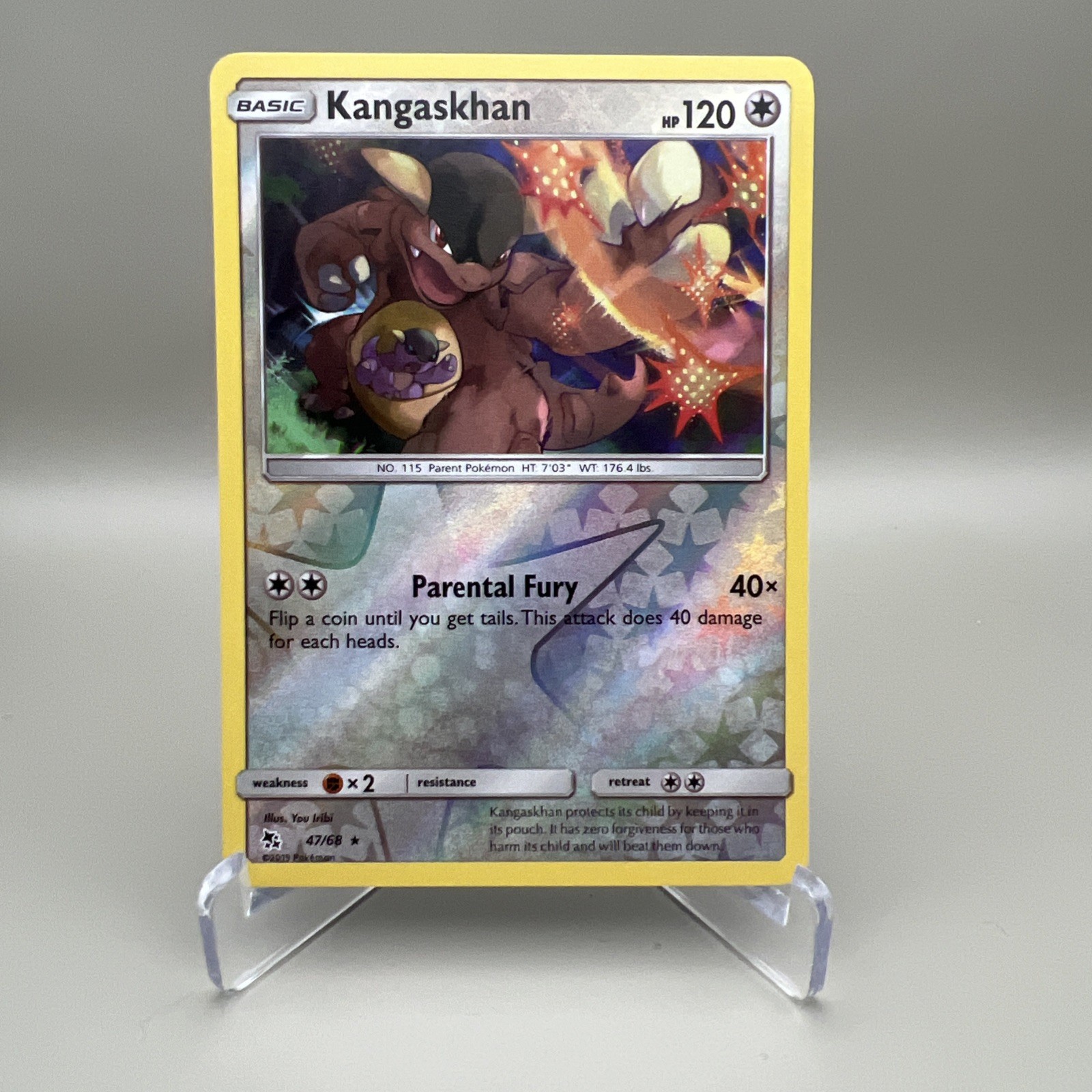 Kangaskhan 47/68 Reverse Holo Rare - Hidden Fates 2019 Pokemon TCG - NM