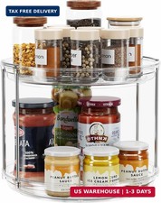 Spice Rack 2 Tier Lazy Susan Turntable Organizer