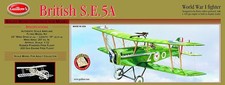 Guillow's 202 Se5a RAF 24" Laser Cut Model Kit Made in USA