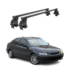 For 1996-2000 Honda Civic Hatchback Smooth Roof Racks Cross Bars Carrier Black