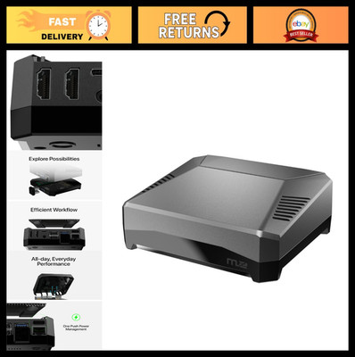 Aluminum M.2 Case for Raspberry Pi 4 | SATA SSD Support, Power Button & Fan