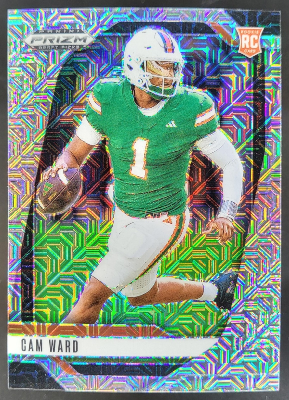 2025 Panini Prizm Draft Picks Cam Ward Mojo /25 #57 Miami Hurricanes RW
