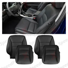 For 2013-2017 Honda Accord Front Side Bottom & Top Seat Cover Black Perforated