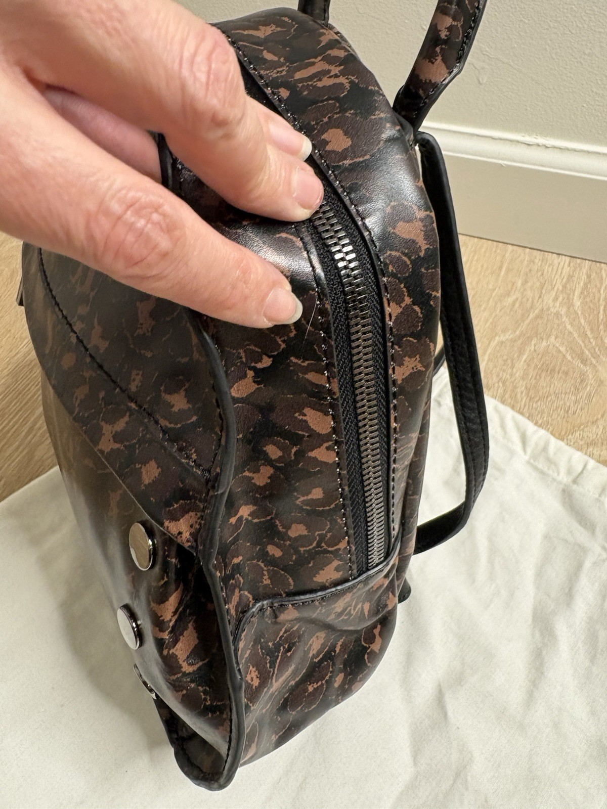 Hammitt Shane Leopard Backpack EUC - image 10