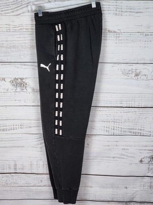 Vintage Y2K Puma Jogger Sweats Men's Sz M Faded Spell Out Taped Logo Pants