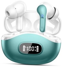 Wireless Earbuds, Bluetooth Headphones 5.4 HiFi Stereo, Ear Buds with 4 Cyan