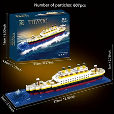 Titanic Ship Building Blocks Brick 607 pcs Set Kit Fits LEGO Nano Block Toy