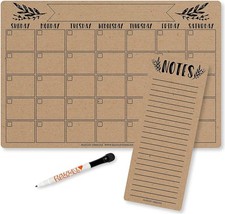Hadley Designs - Rustic Magnetic Dry Erase Calendar For Fridge, White Board C...