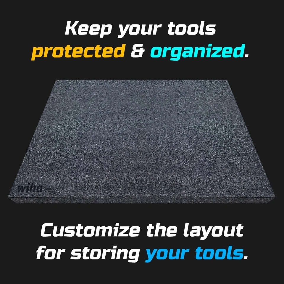wiha DARK shadow foam tool tray insert storage organizer toolbox tool kit set - Image 2 of 4