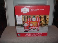 NEW 6ft Santa  Mrs Claus Bake Shop Christmas Airblown Inflatable Holiday Time