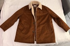 Calvin Klein Brown Sherpa Collar Button Insul...