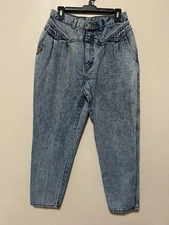 Vintage Gitano High Waist Jeans Womens S 6/8 Bareback Acid Wash Yoke 29"x 26.5"