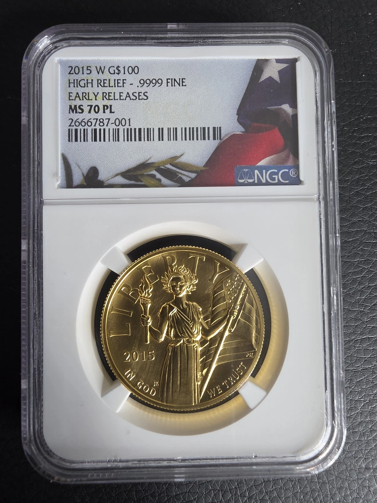 2015-W G$100 American Liberty High Relief Early release NGC MS70 Proof like
