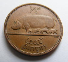 Ireland 1967 Half Penny Coin Old Irish 1/2d Last Year Issued