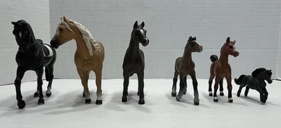 Safari Ltd. Lot Of 5 Horse Figures Clydesdale Arabian Mustang Mare Dancing Bells