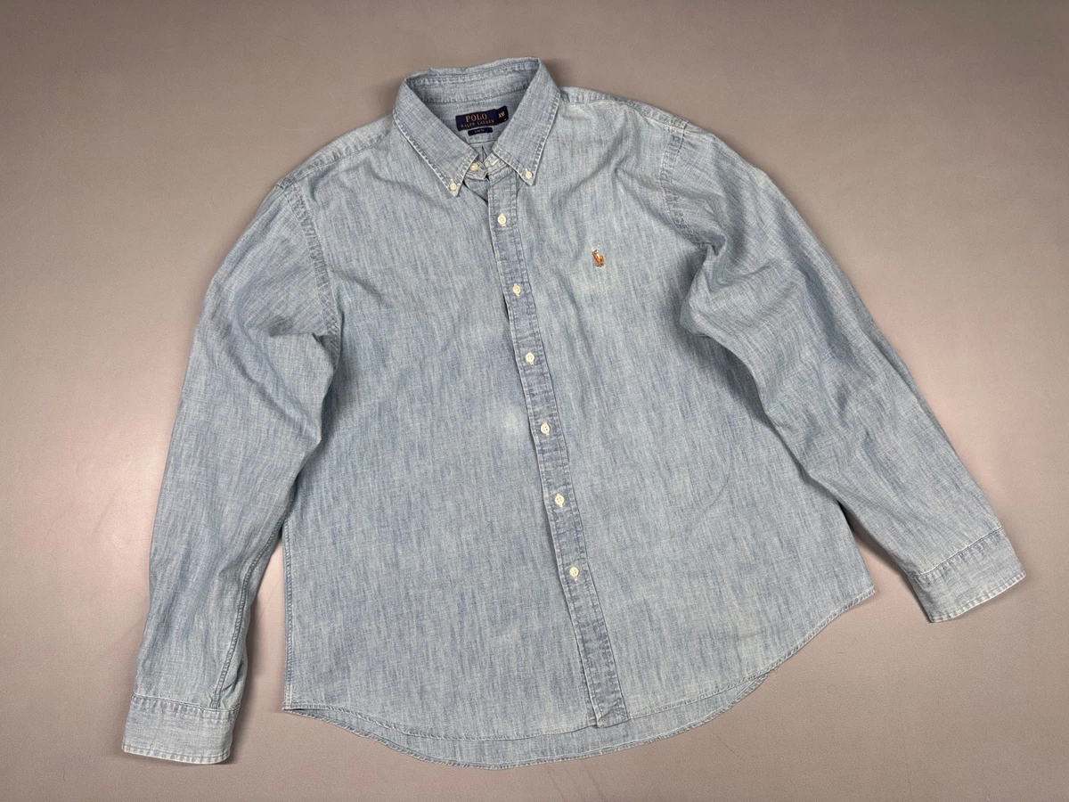 Polo Ralph Lauren Denim Long Sleeve Casual Button-Down Shirts for