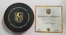 12-27-25 MARTIN NECAS Colorado Avalanche Vegas Golden Knight Game Used GOAL Puck