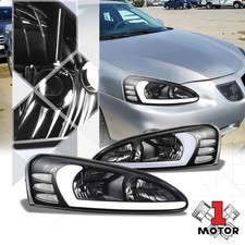 Black Housing Clear Lens 3d Led Drl Headlights For 04-08 Pontiac Grand Prix