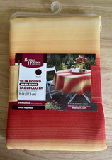 Better Homes and Gardens Warm Stripe 70  Round Tablecloth NEW UV Resistant