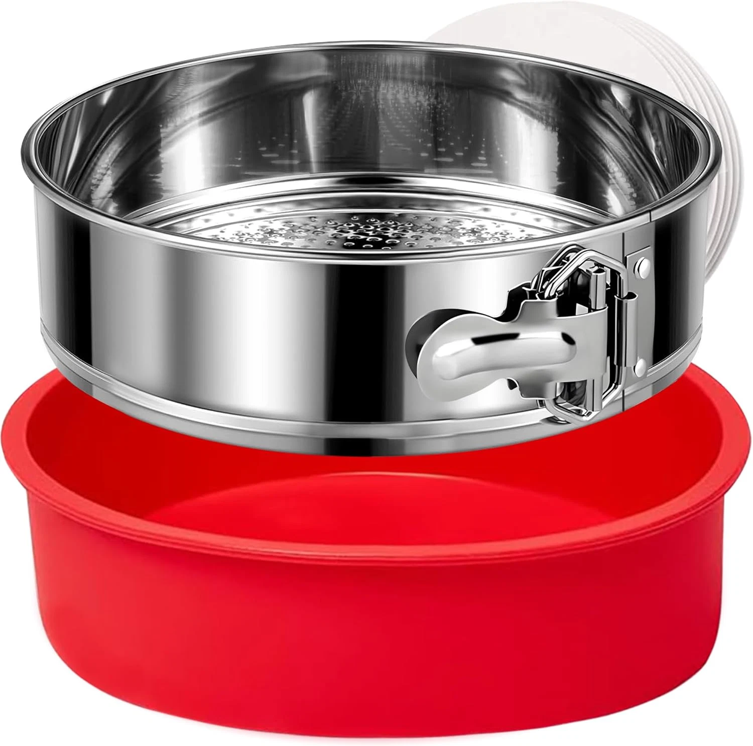 Stainless Steel Springform Pan 9 Inch Nonstick, Leakproof Spring Form Pan for Ch