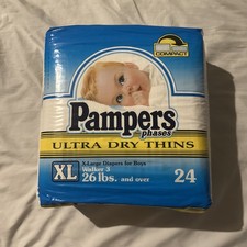 Pack Of 24 Extra Large 1993 Pampers Phases For Boys Vintage Plastic Diapers