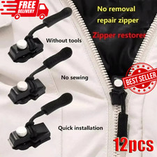 12  Pack Universal Quick  Fix Zipper Repair Kit  Detachable Slider Replacement