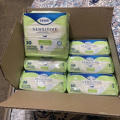 Tena Sensitive Care Ultra Thin Light Incontinence pads Regular 30 CT :  6 pack  