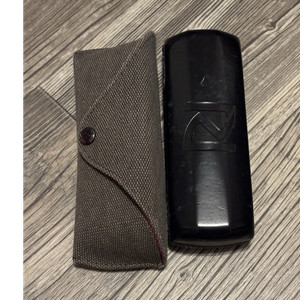 Lot of 2 Hard Eyeglass Case Black Brown Unisex