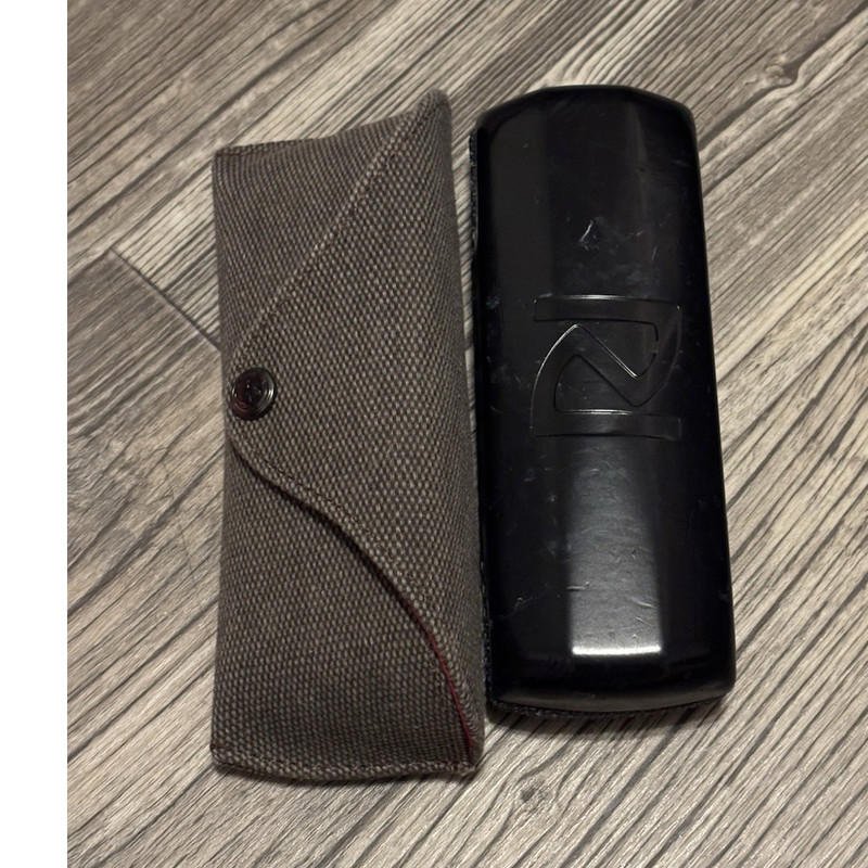 Lot of 2 Hard Eyeglass Case Black Brown Unisex