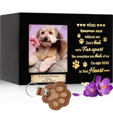 Wooden Memorial Pet Keepsake Urn,Handmade Pet Urns for Dog or Cat,Pet Ashes B...