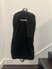 NEW AUTHENTIC CHANEL BLACK NYLON ZIP EXTRA LONG GARMENT BAG 53.5" LONG X 24" WID