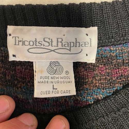 Vintage Tricots St Raphael Wool Crewneck Pullover Sweater L - Picture 4 of 4