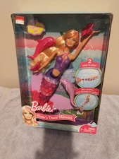 Super Rare 2010 Barbie Swim 'n Dance Blonde Mermaid With Two Dolphins 
