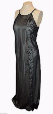 New Dress Evening, Champanie International Express, Black Sheer Lined Floral 7/8