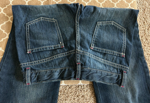 NWT Gymboree Girls Bootcut Denim Jeans Pants Faux Gems faux pearl 12 - Picture 6 of 7