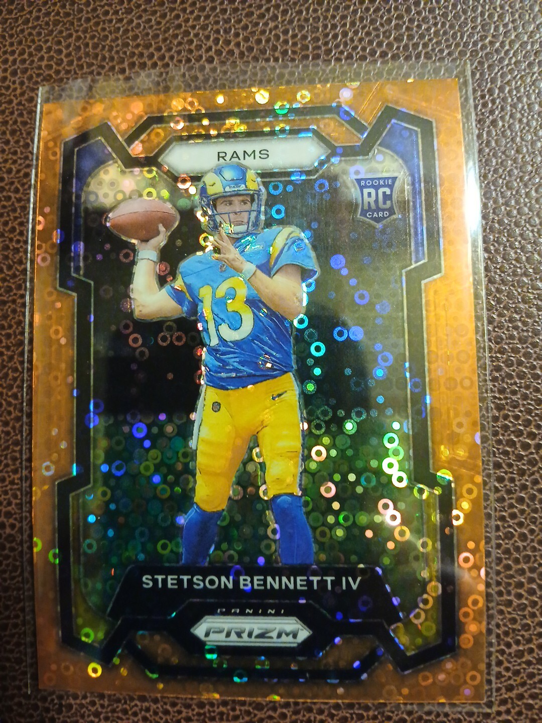 2023 Panini Prizm Stetson Bennett IV Rookie Orange Disco Prizm #358 LA Rams RC