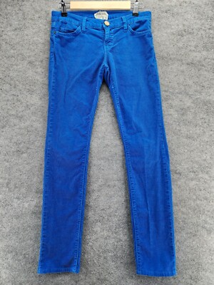 Current Elliot Jeans Womens 26 Skinny Leg Electric Blue Corduroy Low Rise