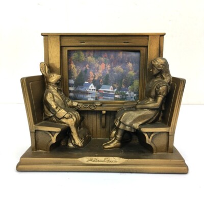 Vintage Stil Alice im Wunderland Bronze Bilderrahmen - White Rabbit & Alice