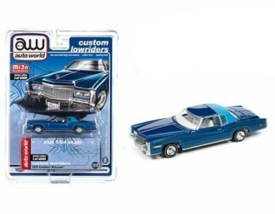 1975 Cadillac Eldorado Lowrider Blue Low Rider *RR* Auto World  1:64