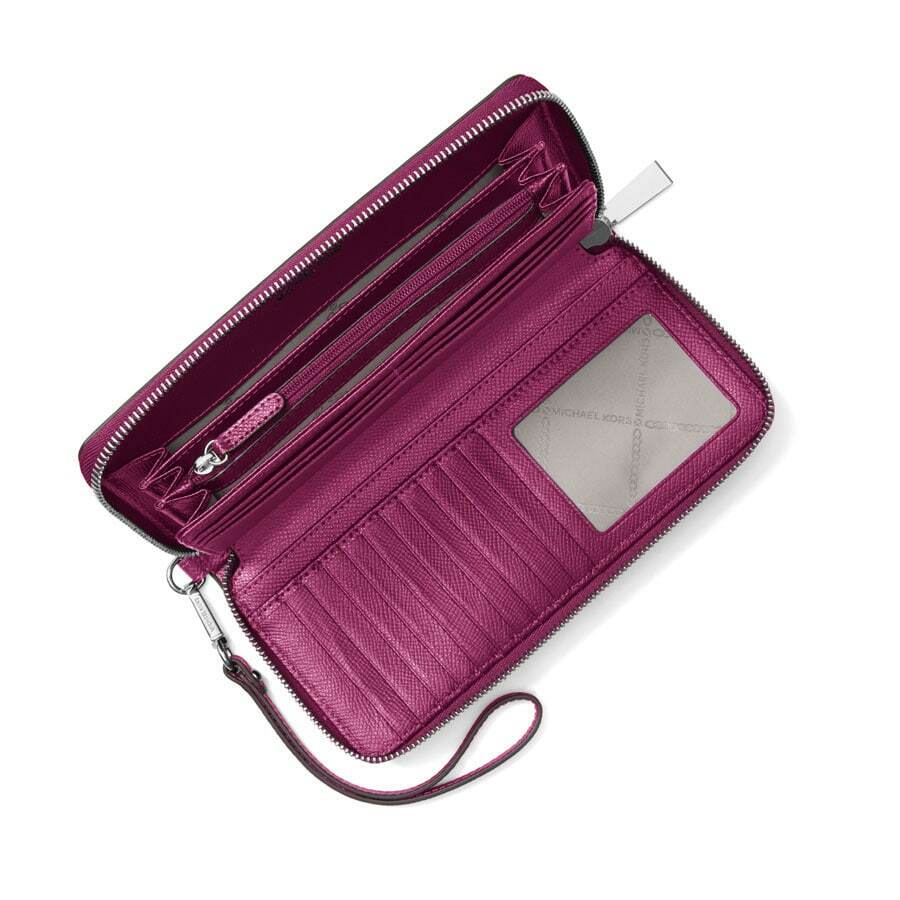 Michael Kors Money Pieces Travel Continental Wallet in Garnet | eBay