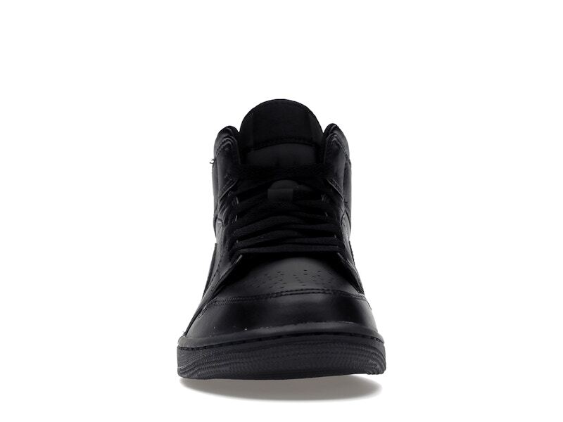 Size 9 - Air Jordan 1 2022 Mid Triple Black for sale online