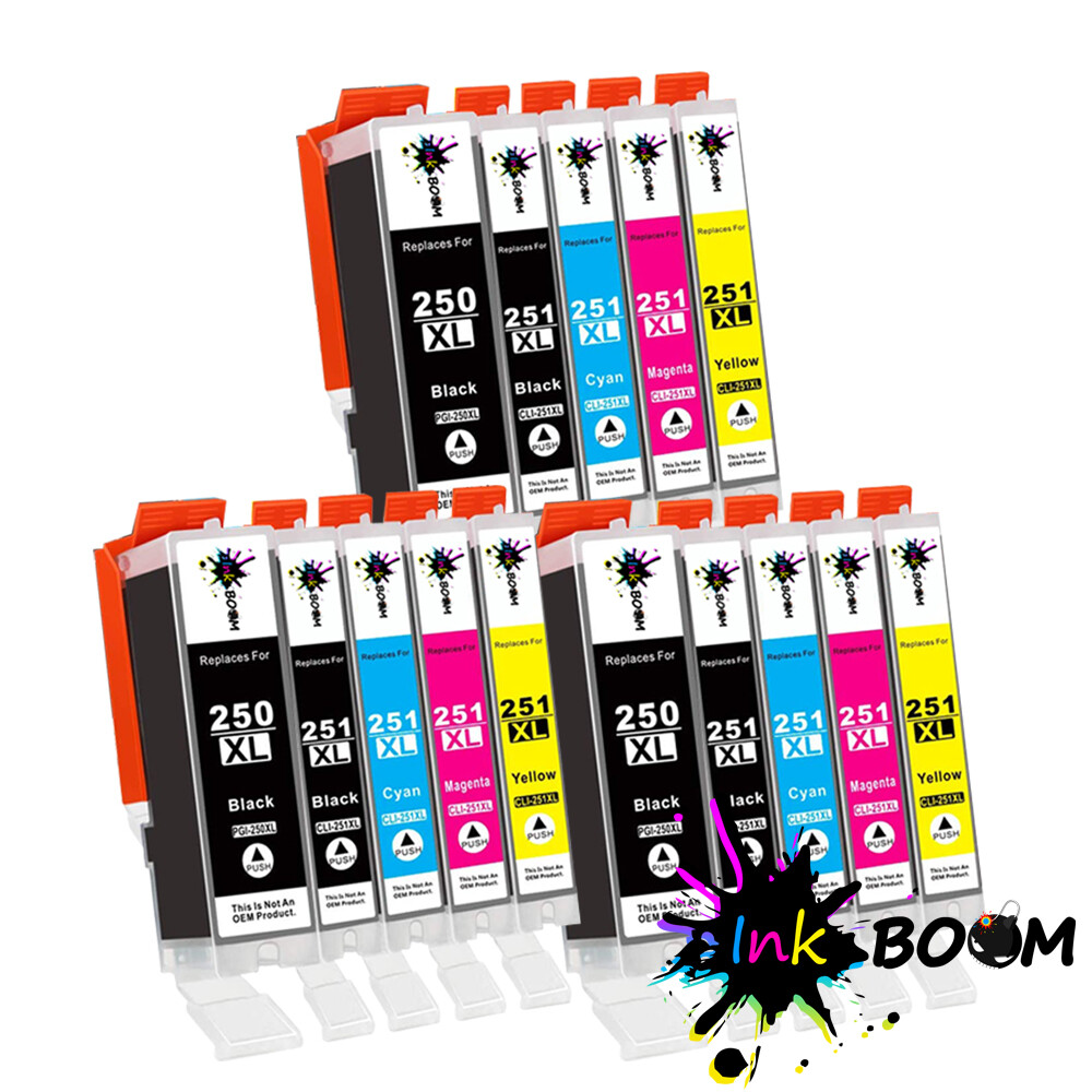 15 Ink Cartridge for PGI-250XL CLI-251XL MG5620 MG6620 MG5420 MG5520 MX922