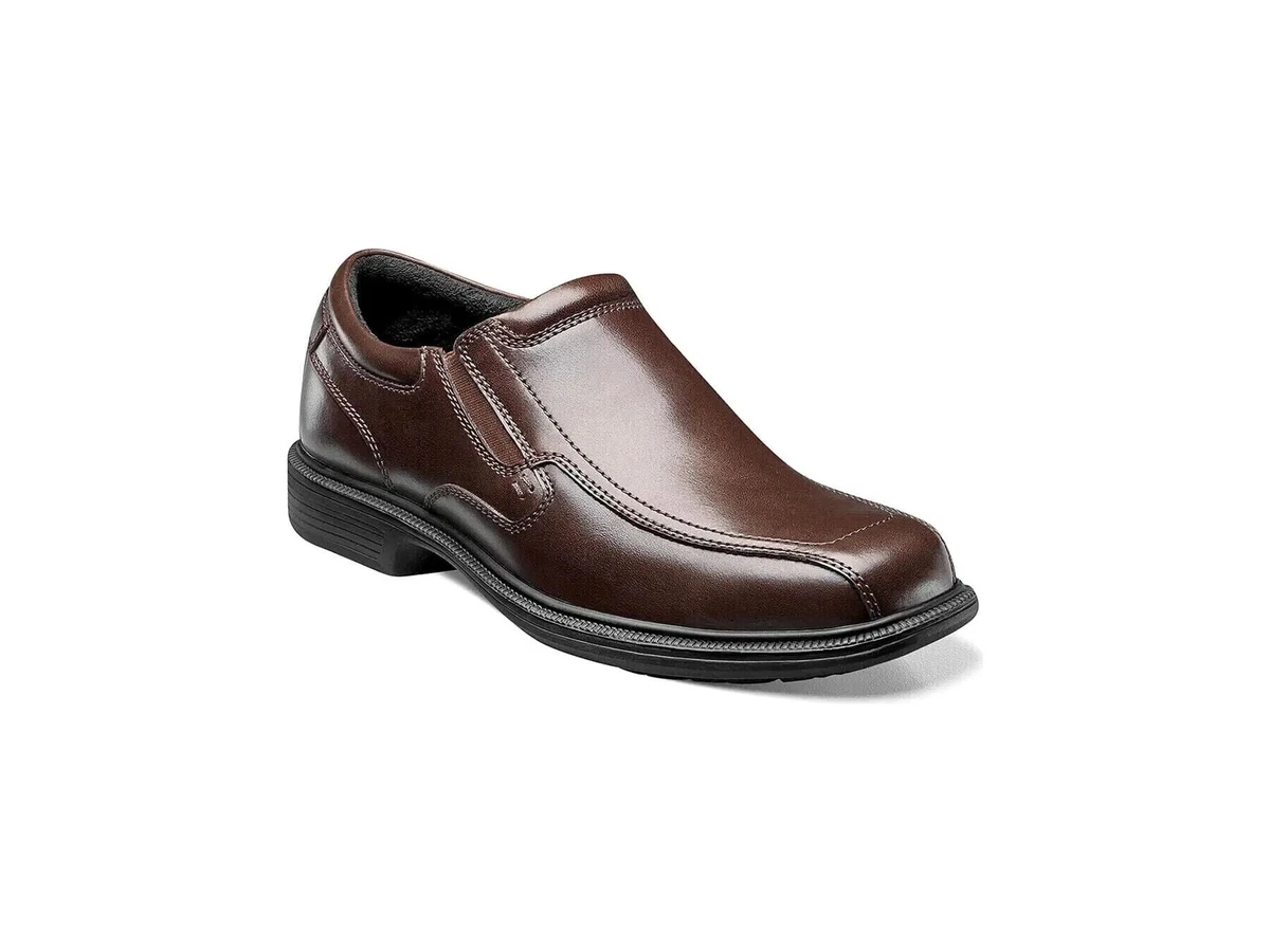 Nunn Bush Bleeker Street Bike Toe Slip On Comfortable Shoes Brown