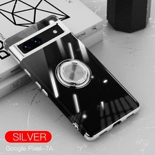 For Google Pixel 8 Pro 6A 7A 7 Pro Slim Plating Clear Case Magnetic Car Mount 