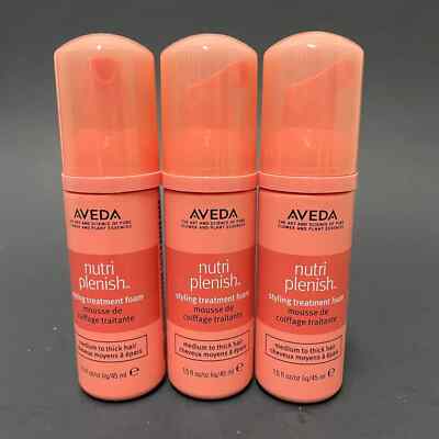 Aveda Nutri-Plenish Styling Treatment Foam 1.5 oz / 45ml  set of 3 pcs **NEW**