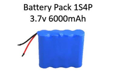 3.7v 6000 mAh  Li-ion  battery pack 1S4P