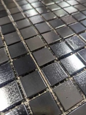 Iridescent Black Opaque Glass Mosaic Wall Tile