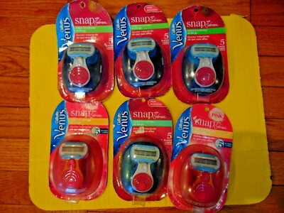 Gillette Venus Snap 2 Cosmo Pink & 4 Snap with Embrace Womens Razor (6 Pack)