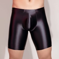 Men's Shiny Wet Look Sports Underwear Boxer Shorts Stretch Trunks Short Leggings